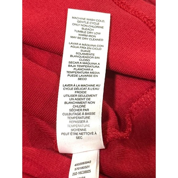 Chicos Red Long Sleeve Tee Classic Soft Stretch Casual Top Soft Comfortable SZ 2 - Picture 7 of 10